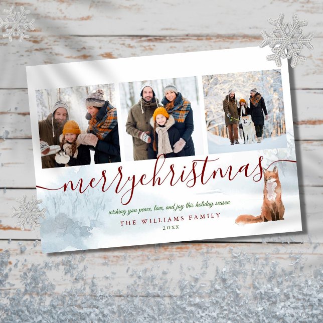 Feliz Navidad 3 Collage de fotos Fox de invierno (Subido por el creador)