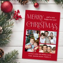 Feliz Navidad 3 Foto Rojo