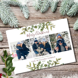 Feliz Navidad 3 Foto Verde Borgoña