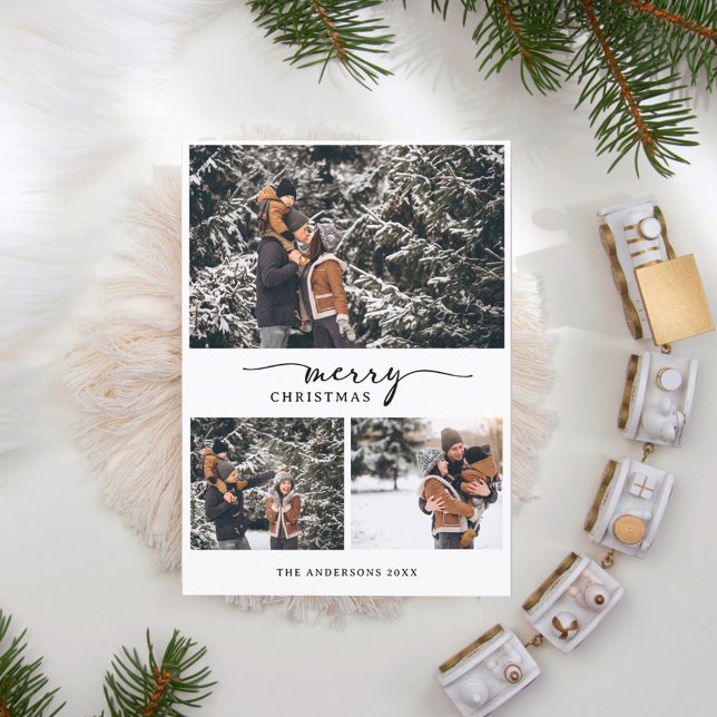 Feliz Navidad 3 Fotos Collage Guión moderno (Subido por el creador)