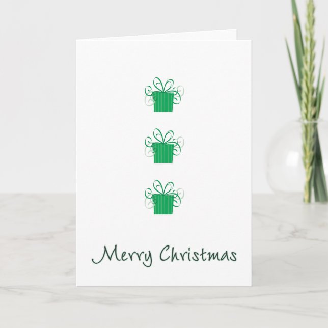 Feliz Navidad 3 Regalos verdes (Anverso)