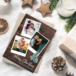 Feliz Navidad 3 Tarjeta Rustica de Foto Instantáne