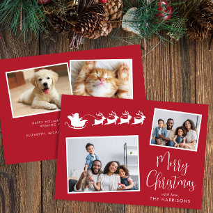 Feliz Navidad 4 Foto Santa Sleigh