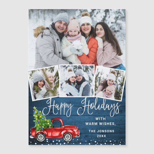 Feliz Navidad 4 Fotografia Festividad Magnética Ta (Anverso)