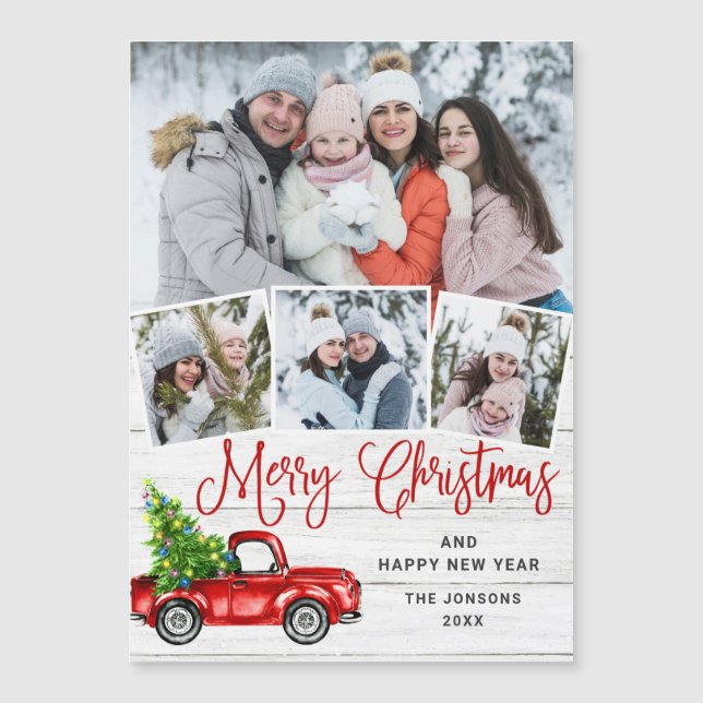 Feliz Navidad 4 Fotografia Festividad Magnética Ta (Anverso)