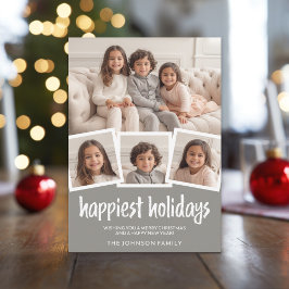 Feliz Navidad 4 fotos Gray Coral Atrás Botánico