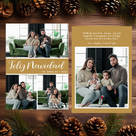 Feliz Navidad 4 Photo Flat Holiday Card
