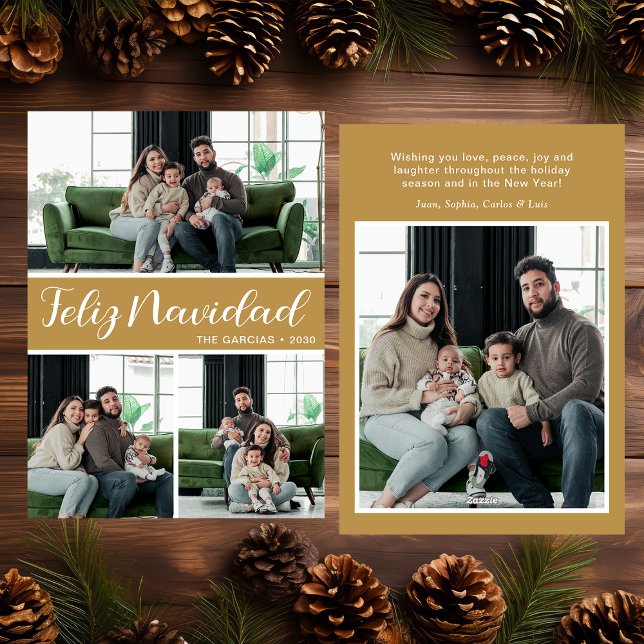 Feliz Navidad 4 Photo Flat Holiday Card (Subido por el creador)