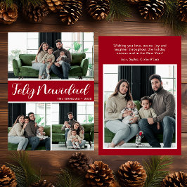 Feliz Navidad 4 Photo Flat Holiday Card