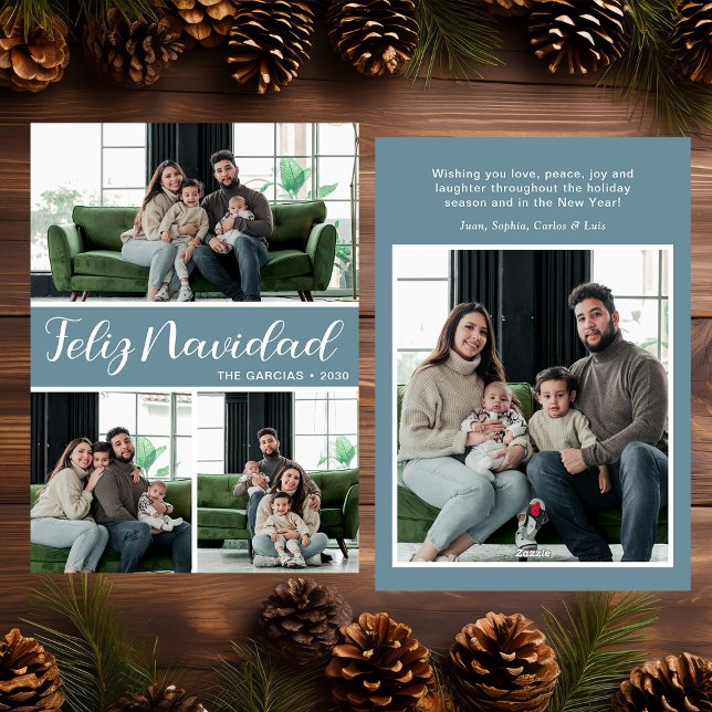 Feliz Navidad 4 Photo Flat Holiday Card (Subido por el creador)