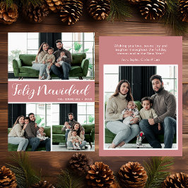 Feliz Navidad 4 Photo Flat Holiday Card