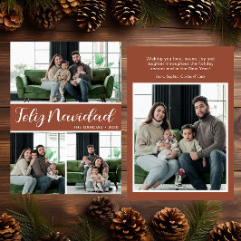 Feliz Navidad 4 Photo Flat Holiday Card