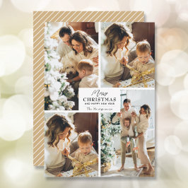 Feliz Navidad 4 tarjetas de vacaciones de Collage 