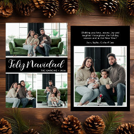 Feliz Navidad 4 tarjetas de vacaciones planas