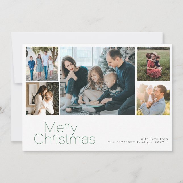 Feliz Navidad 5 collage de fotos moderno (Anverso)