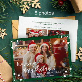 Feliz Navidad 5 collage de fotos verde