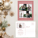 Feliz Navidad 5 Foto<br><div class="desc">Esta fabulosa tarjeta postal de 5 fotos de vacaciones con "Feliz Navidad!" en un moderno tipo de letra CAP y tu nombre familiar y año en un claro y crujiente tipo de letra tradicional, ambas en blanco sobre rosa rubor, es perfecta para enviarlas a tu familia y amigos. ¡A todos...</div>