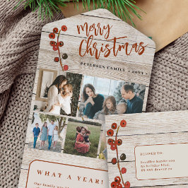 Feliz Navidad 5 fotos tarjeta de vacaciones de mad