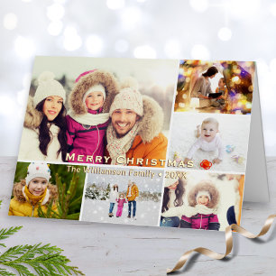 Feliz Navidad 6 Fotos Collage Personalizado