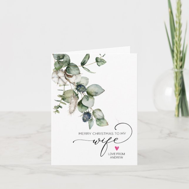 Feliz Navidad a la esposa con tarjeta de marido (Anverso)