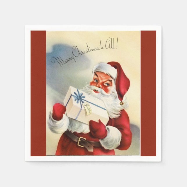 Feliz Navidad a la servilleta de papel de Santa Cl (Anverso)