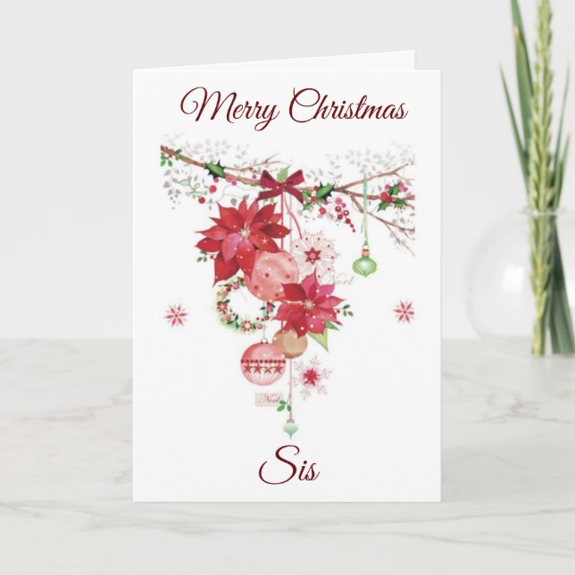 FELIZ NAVIDAD A LA TARJETA DE FESTIVIDAD **MI SIS* (Anverso)