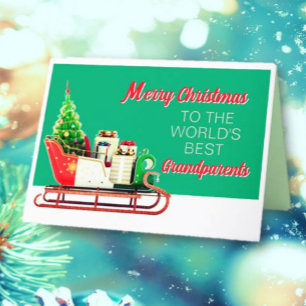 Feliz Navidad a la tarjeta de saludo de los abuelo