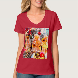 Feliz Navidad a los ángeles anunciando camisetas