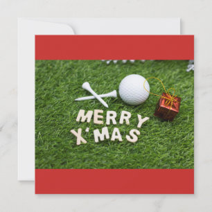 Feliz Navidad a los golfistas con pelota de golf y
