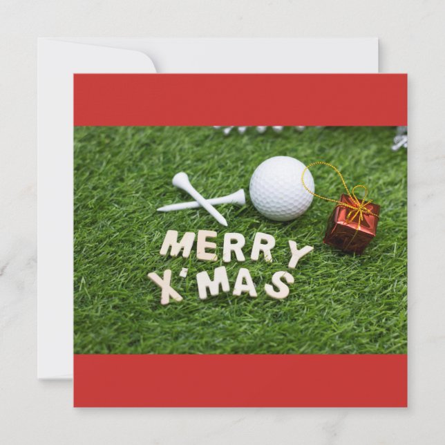 Feliz Navidad a los golfistas con pelota de golf y (Anverso)