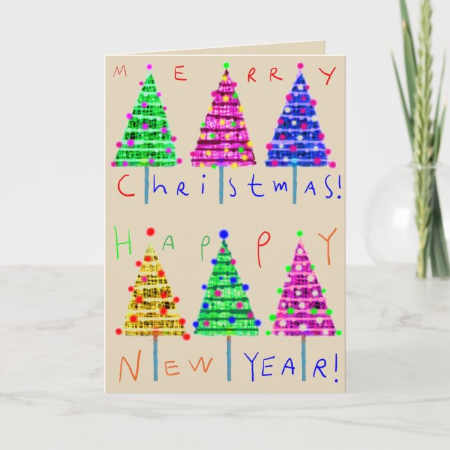 Feliz Navidad a los niños Navidades de arte tarjet (Anverso)