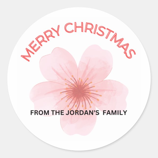 Feliz Navidad a los pegatinas familiares de Jordan (Anverso)