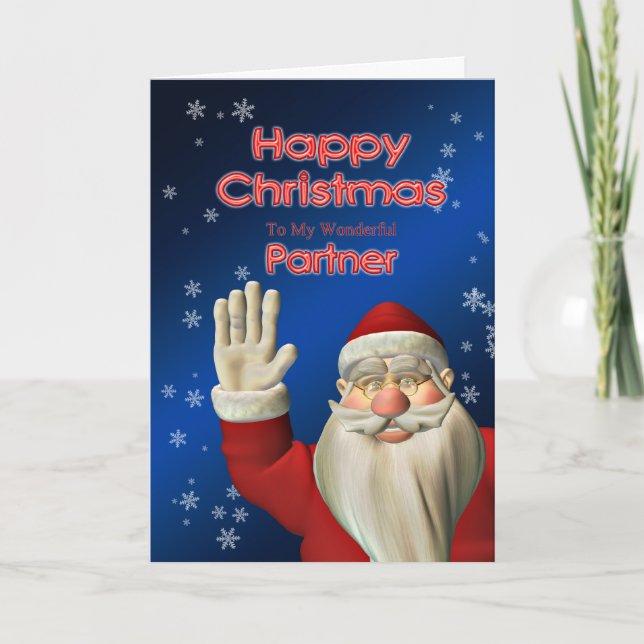Feliz Navidad a Partner, santa en el trineo (Anverso)