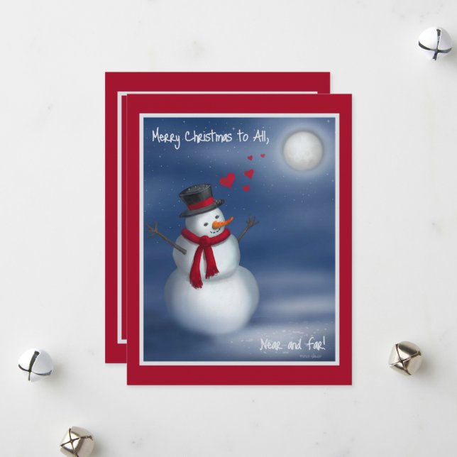 ¡Feliz Navidad a todos, cerca y lejos! Tarjeta de  (Anverso/Reverso In Situ)