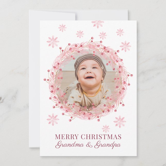 Feliz Navidad Abuela Abuelo foto bebé (Anverso)