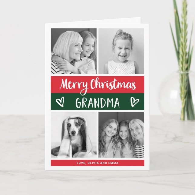 Feliz Navidad Abuela | Cuadrícula de fotos de bloq (Anverso)