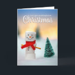 Feliz Navidad Abuela Marshmallow Snowman<br><div class="desc">Este pequeño y dulce muñeco de nieve con los brazos pretzel y un poco de bufanda de fieltro rojo afuera en un día de invierno es una manera linda de desearle a tu nieta una Feliz Navidad.</div>