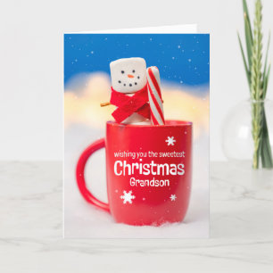 Feliz Navidad Abuelo Cute Marshmallow Snowman