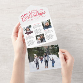 Feliz Navidad, actualización de la familia tarjeta