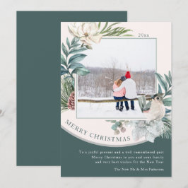Feliz Navidad acuarela Foto floral recién casada