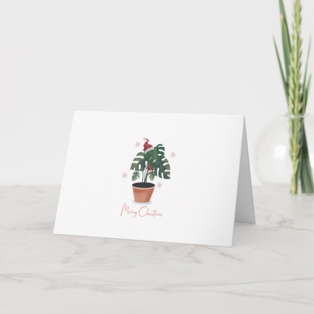 Feliz Navidad Acuarela Tropical Monstera (Anverso)