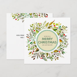 Feliz Navidad acuarela Wreath Vibrant