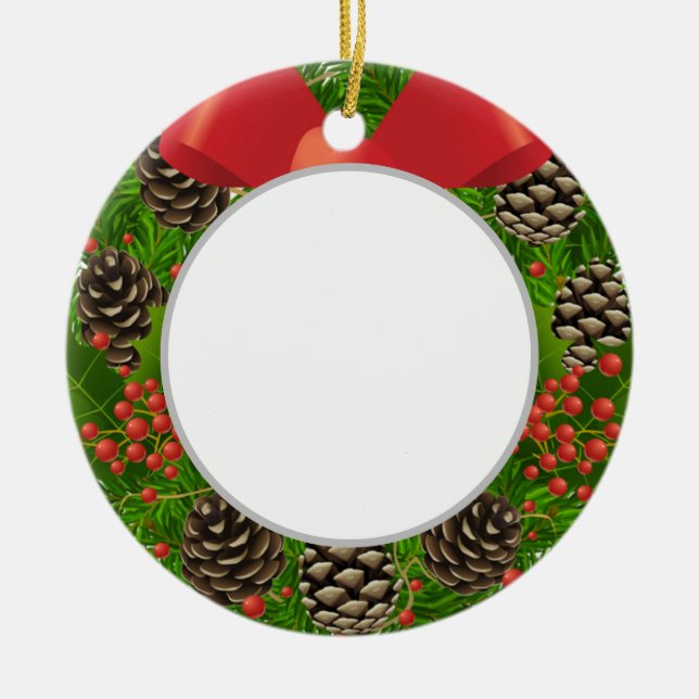 Feliz Navidad (agrega tu propia foto) Ornamento (Frente)