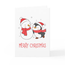 Feliz Navidad al Pingüino y a los Snowman