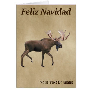 Feliz Navidad - Alce De Toro En Papel Antiguo
