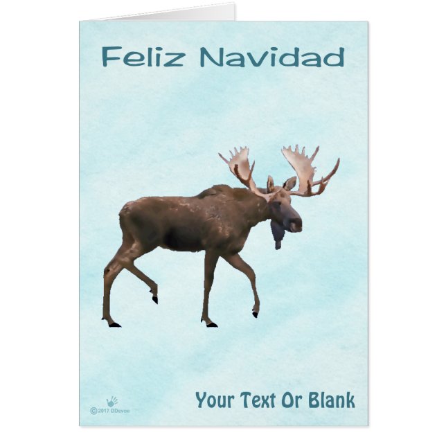 Feliz Navidad - Alce Toro En Nieve (Frente)