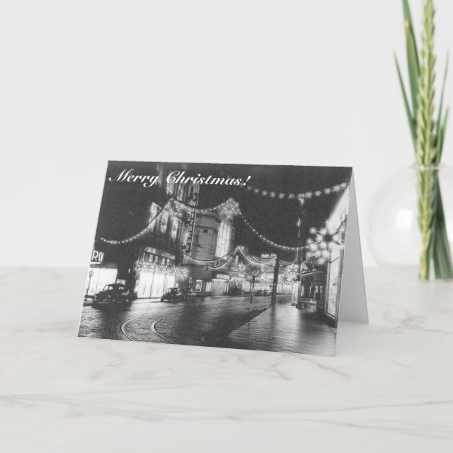 Feliz Navidad Alemán Foto en blanco y negro de los (Anverso)