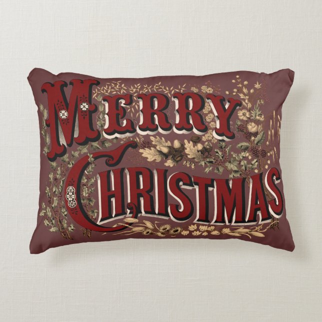 Feliz Navidad Almohada de acento decorativo (Anverso)