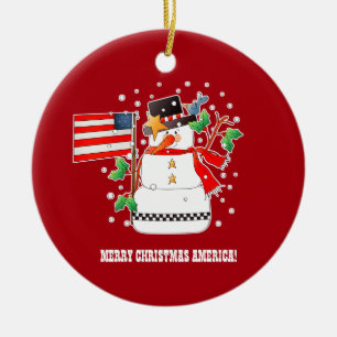 Feliz Navidad América. Ornamento navideño Person
