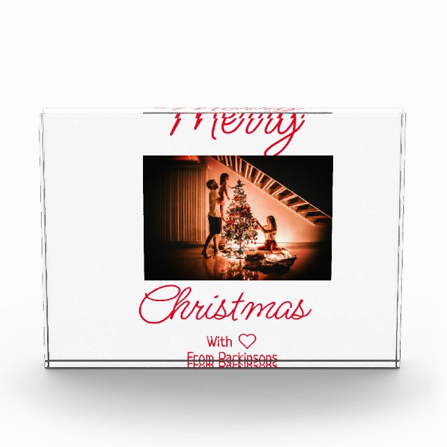 Feliz Navidad añádase el nombre de la familia foto (Anverso)